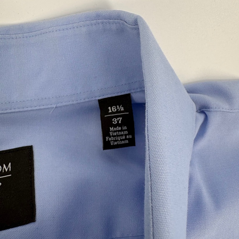 Lot of 2 Nordstrom Mens‎ Smartcare Trad Fit Dress Shirts Blue/White Btn Dwn 16.5 - Picture 2 of 8